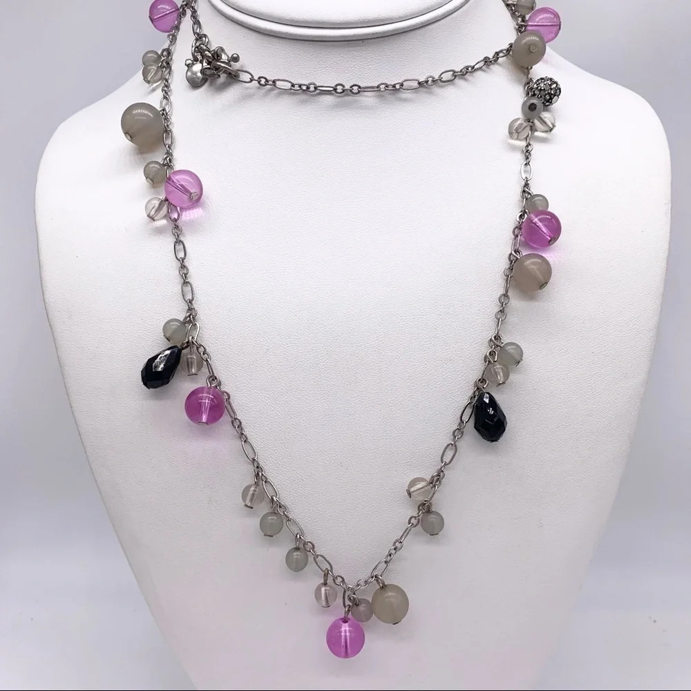 J. Crew Purple Black Gray Silver Necklace